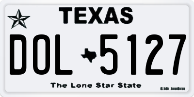 TX license plate DOL5127