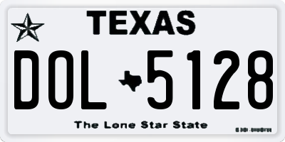 TX license plate DOL5128
