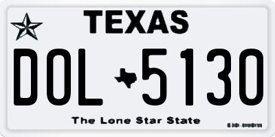 TX license plate DOL5130