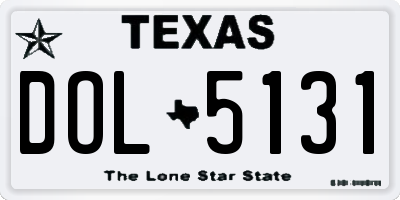 TX license plate DOL5131
