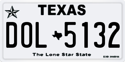 TX license plate DOL5132