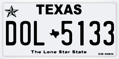 TX license plate DOL5133