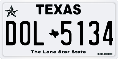 TX license plate DOL5134