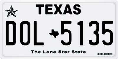 TX license plate DOL5135