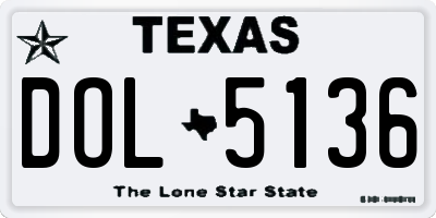 TX license plate DOL5136