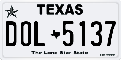 TX license plate DOL5137