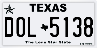 TX license plate DOL5138
