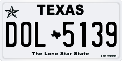 TX license plate DOL5139