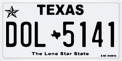 TX license plate DOL5141