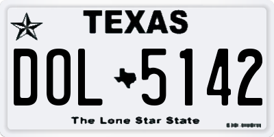 TX license plate DOL5142