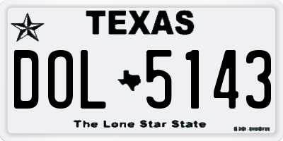 TX license plate DOL5143