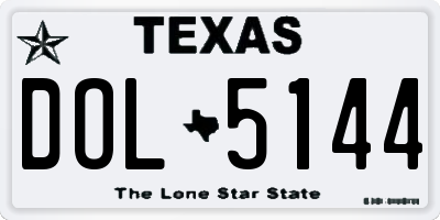 TX license plate DOL5144