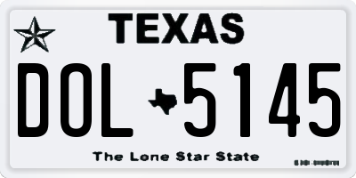TX license plate DOL5145