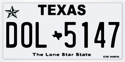 TX license plate DOL5147