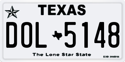 TX license plate DOL5148