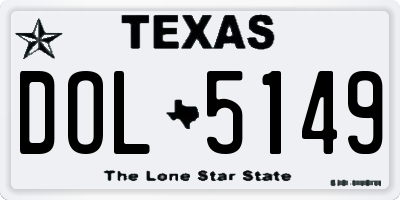 TX license plate DOL5149