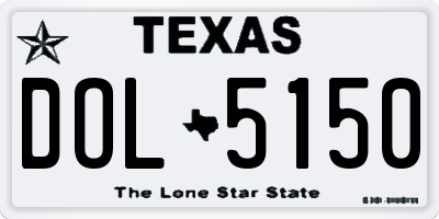 TX license plate DOL5150