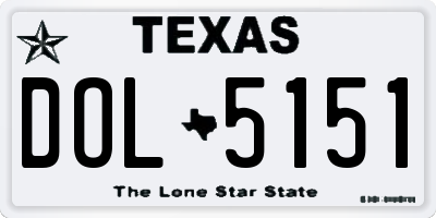 TX license plate DOL5151