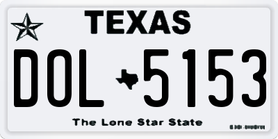 TX license plate DOL5153
