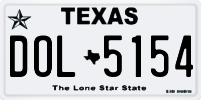 TX license plate DOL5154