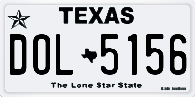 TX license plate DOL5156