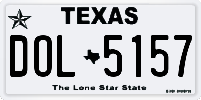 TX license plate DOL5157