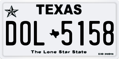TX license plate DOL5158