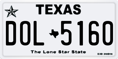 TX license plate DOL5160