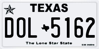TX license plate DOL5162