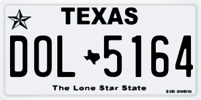 TX license plate DOL5164