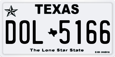 TX license plate DOL5166