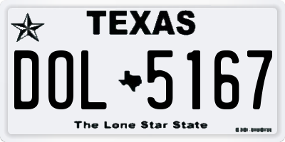 TX license plate DOL5167