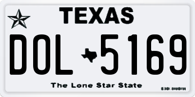 TX license plate DOL5169