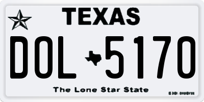 TX license plate DOL5170
