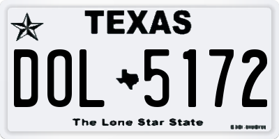 TX license plate DOL5172