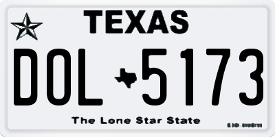 TX license plate DOL5173