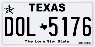 TX license plate DOL5176
