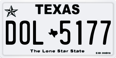 TX license plate DOL5177