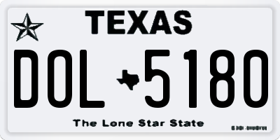 TX license plate DOL5180