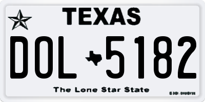 TX license plate DOL5182