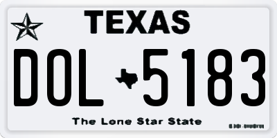 TX license plate DOL5183