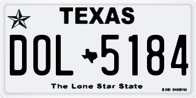 TX license plate DOL5184