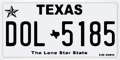 TX license plate DOL5185