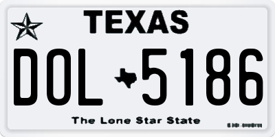 TX license plate DOL5186