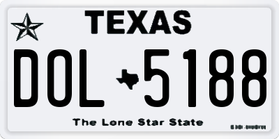 TX license plate DOL5188