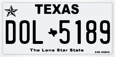 TX license plate DOL5189
