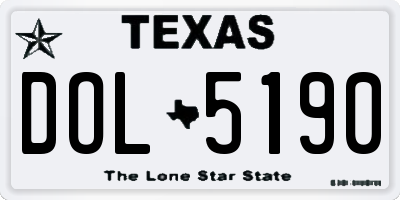 TX license plate DOL5190