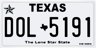 TX license plate DOL5191