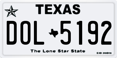 TX license plate DOL5192