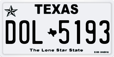TX license plate DOL5193